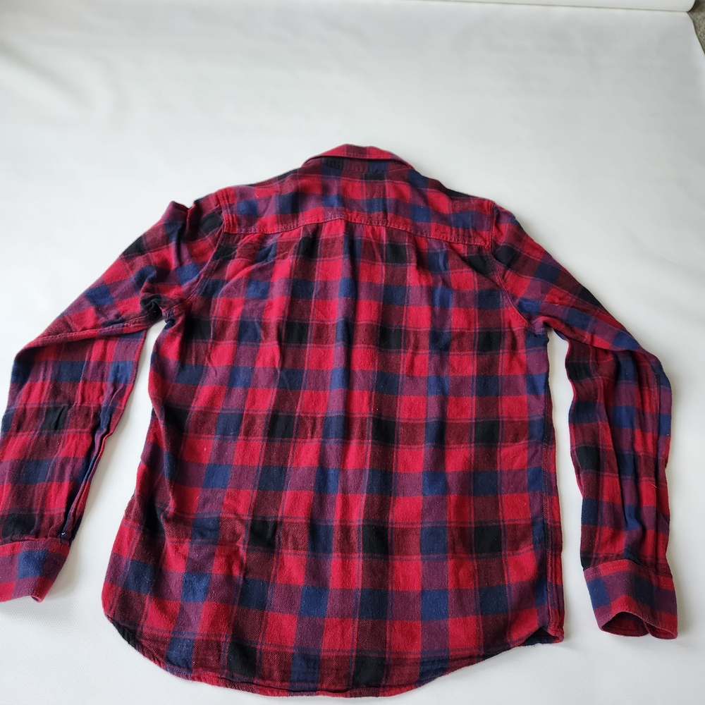 Bluenotes Womens Red/Navy Plaid Flannel Button Down Longsleeve Shirt - Picture 5 of 8